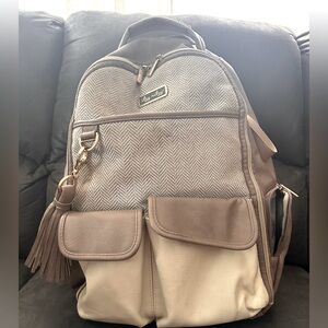 Itzy Ritzy Vanilla Latte Boss Plus Backpack Diaper Bag used